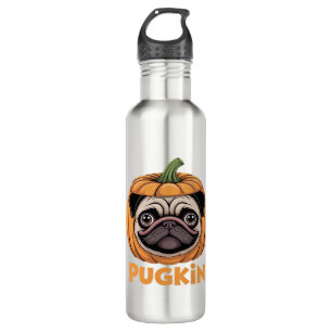 Pugkin Pug Halloween Happy Halloween Oversized T-S 710 Ml Water Bottle
