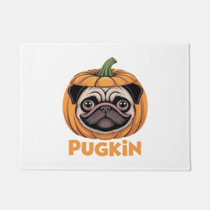 Pugkin Pug Halloween Happy Halloween Oversized T-S Doormat