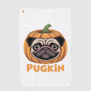 Pugkin Pug Halloween Happy Halloween Oversized T-S Golf Towel
