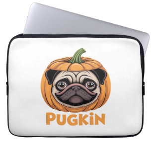 Pugkin Pug Halloween Happy Halloween Oversized T-S Laptop Sleeve