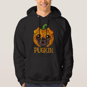 Pugkin Pug Pumpkin Halloween Thanksgiving Men Wome Hoodie