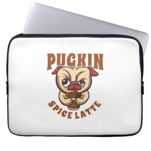 Pugkin Spice Latte Coffee Pumpkin Spice Pug Owner Laptop Sleeve