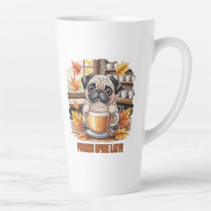 Pugkin Spice Latte – Cute Autumn Pug Coffee Design Latte Mug
