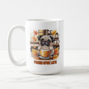 Pugkin Spice Latte Cute Funny Fall Pug Dog Lover Coffee Mug