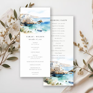 Puglia, Italy Watercolor Landscape Wedding Program