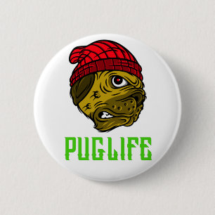 Puglife reality-pugs rule 6 cm round badge