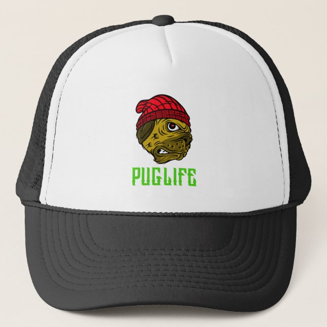 Puglife reality-pugs rule trucker hat (Front)