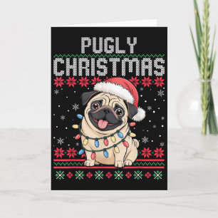 Pugly Ba Ham Pug Ugly Christmas Sweater Dog Pugs Card