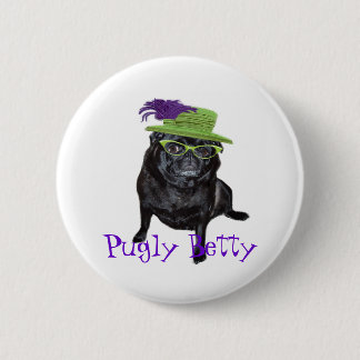 Pugly Betty Magnet 6 Cm Round Badge