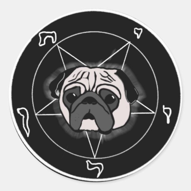Pugphomet Classic Round Sticker (Front)