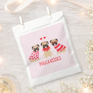 Pugs And Kisses Cute Pug Dogs Favour Bag