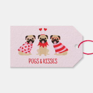 Pugs And Kisses Cute Pug Dogs Gift Tags
