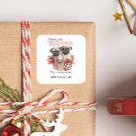 PUGS AND KISSES FUNNY MERRY CHRISTMAS CUSTOM TEXT SQUARE STICKER<br><div class="desc">STAND OUT AT THIS YEARS HOLIDAY PARTY WITH A DOG PUGS THEMED STICKER WITH SPACE FOR A CUSTOM MESSAGE.
USE THE FOR ANIMAL LOVER,  DOG OR CAT OWNER,  CAT LADY,  CAT OR DOG PERSONS OR ANYONE WHO LOVES HIS FURRY FRIEND</div>