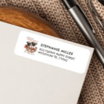 PUGS AND KISSES PUPPY THEMED CHRISTMAS  RETURN ADDRESS LABEL<br><div class="desc">Make your Christmas mailings unforgettable with this dog-themed return address label, a delightful addition to your holiday correspondence This enchanting label features an adorable dog-themed illustration of a wicker basket overflowing with Christmas cheer. Adorned with mistletoe, pine needles, and bright red bows, it captures the essence of the holiday season....</div>