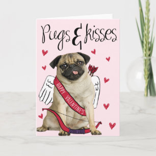 Pugs And Kisses Valentine's Day Card
