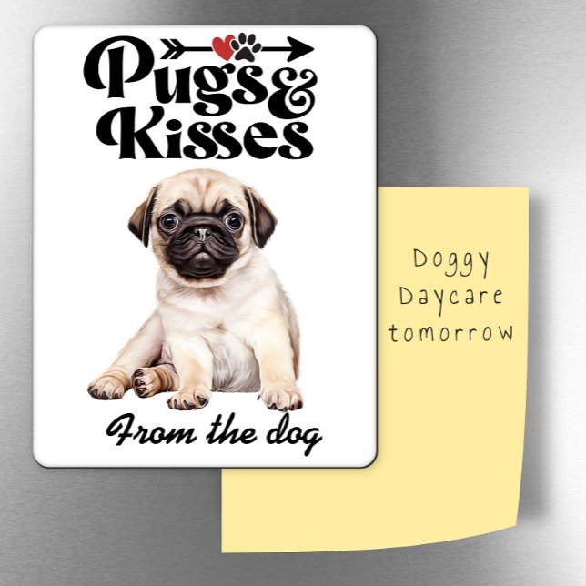 Pugs and Kisses Valentine's Day fridge Magnet (Creator Uploaded)