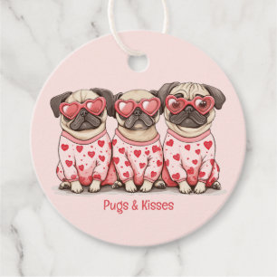Pugs And Kisses Valentines Day Pug Dogs Favour Tags