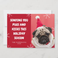 Pugs And Kisses Your Pug Dog Pet Photo Christmas