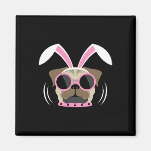 Pugs Bunny Happy Easter Puggy Rabbit Pug Pet Dog L Magnet