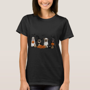 Pugs Dog Lovers - Pug Ghost Pug Witch Pug Hallowee T-Shirt