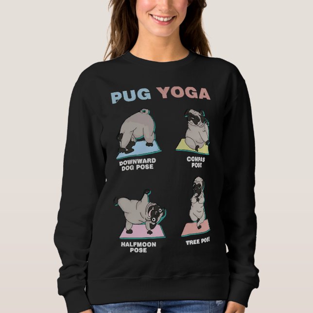 Pugs Doggie Yogist Spiritual Meditation Classic T- Sweatshirt (Front)
