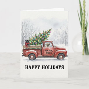Pugs Farm Fresh Christmas Tree Card