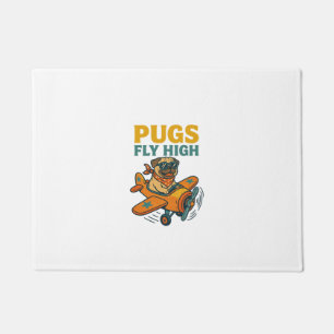 Pugs Fly High Doormat