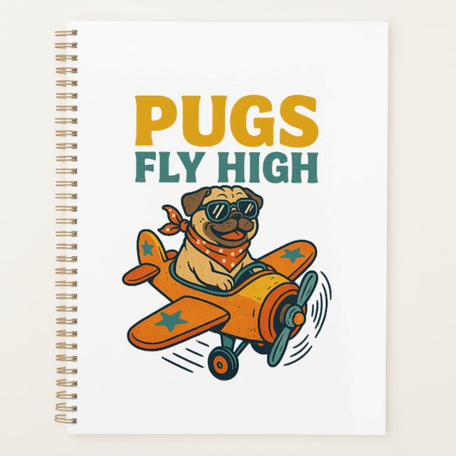 Pugs Fly High Planner (Front)