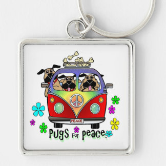 Pugs For Peace Key Chain
