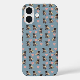 Pugs & hearts iPhone 16 case