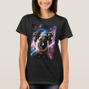Pugs In Space With Donuts Cute Pug Boys Girls Men  T-Shirt