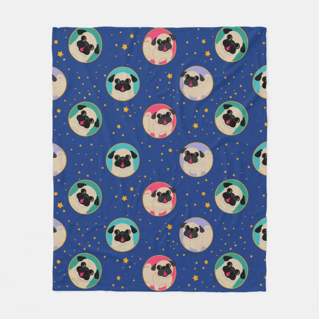 Pugs In The Stars Fleece Blanket (Front)