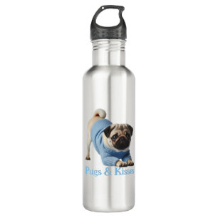 Pugs & Kisses: Adorable Pug-Themed Design 710 Ml Water Bottle