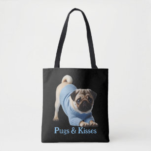 Pugs & Kisses: Adorable Pug-Themed Design Tote Bag