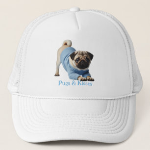 Pugs & Kisses: Adorable Pug-Themed Design Trucker Hat
