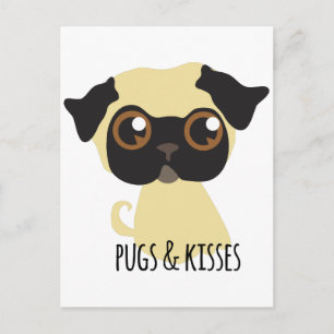 Pugs & Kisses Postcard