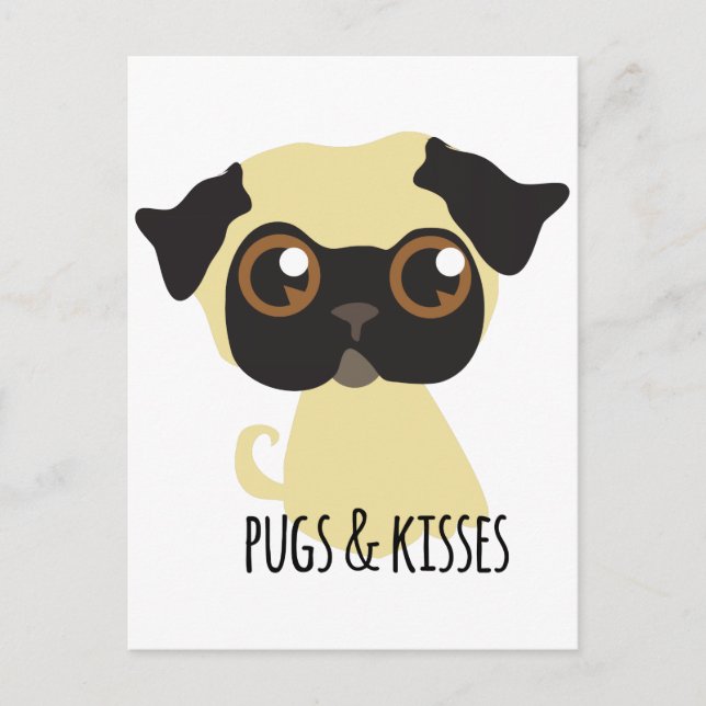 Pugs & Kisses Postcard (Front)