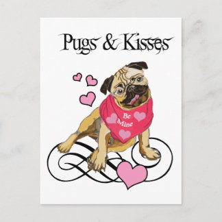 Pugs & Kisses Postcard
