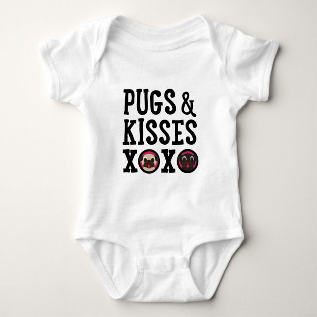 Pugs & Kisses XOXO Baby Bodysuit With Tutu (Front)