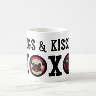 Pugs & Kisses XOXO Fawn Black Pug Mug