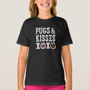 Pugs & Kisses XOXO T-shirt White Text T-shirt