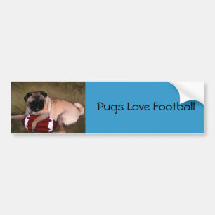 Pugs Love Football! Bumper Sticker