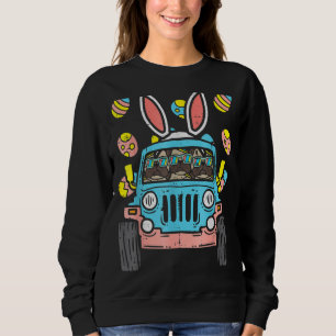 Pugs Monster Truck Bunny Ears Eggs Easter Egg Hunt Sweatshirt