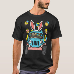Pugs Monster Truck Bunny Ears Eggs Easter Egg Hunt T-Shirt