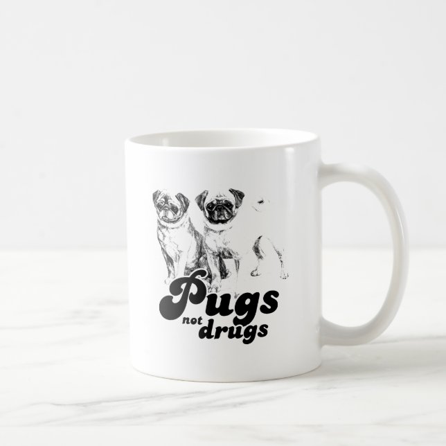 PUGS NOT DRUGS 2 COFFEE MUG (Right)
