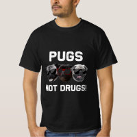 Pugs Not Drugs Funny Pug Dogs With Cool Sunglasses