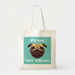 Pugs not drugs tote bag