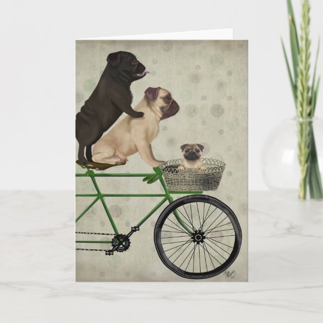Pugs on Bicycle Card (Front)