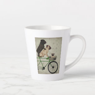 Pugs on Bicycle Latte Mug