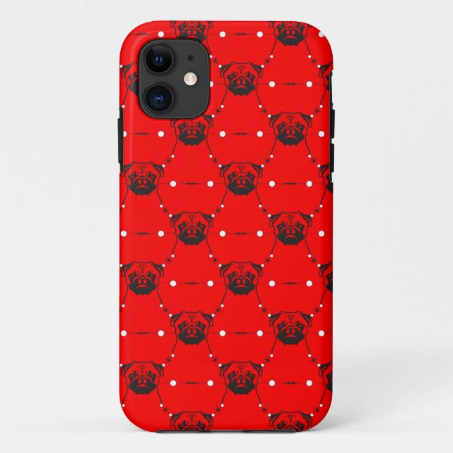Pugs on Red Case-Mate iPhone Case (Back)